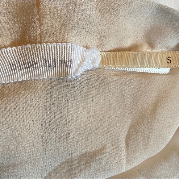 Blue Bird ivory/cream sheer tie front blouse small - Picture 7 of 8
